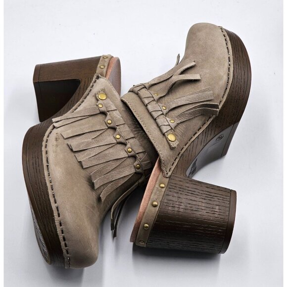 Dansko Women's Beige Suede Leather Deni Fringe Mules Clogs Size 6.5 (37) 2976 - Picture 12 of 16